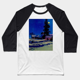 Maxfield Parrish, Moonlit Night, Winter, 1942, Art Print, American Painter Baseball T-Shirt